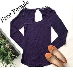 Free people women open back long sleeve top